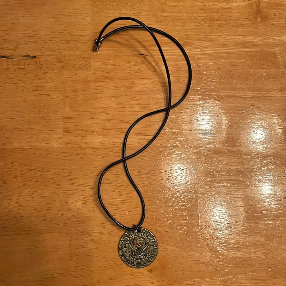 Pirates Voyage doubloon pendant necklace, Halloween costume